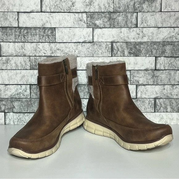 Skechers Slip Ins Womens 9.5 3M Scotchguard Vegan Leather Side Zip Boots - Picture 4 of 9